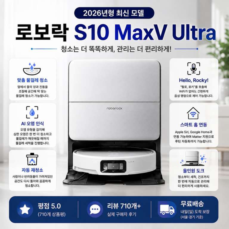 로보락 S10 MaxV Ultra, 2026년형 로봇청소기 제대로 살펴보기